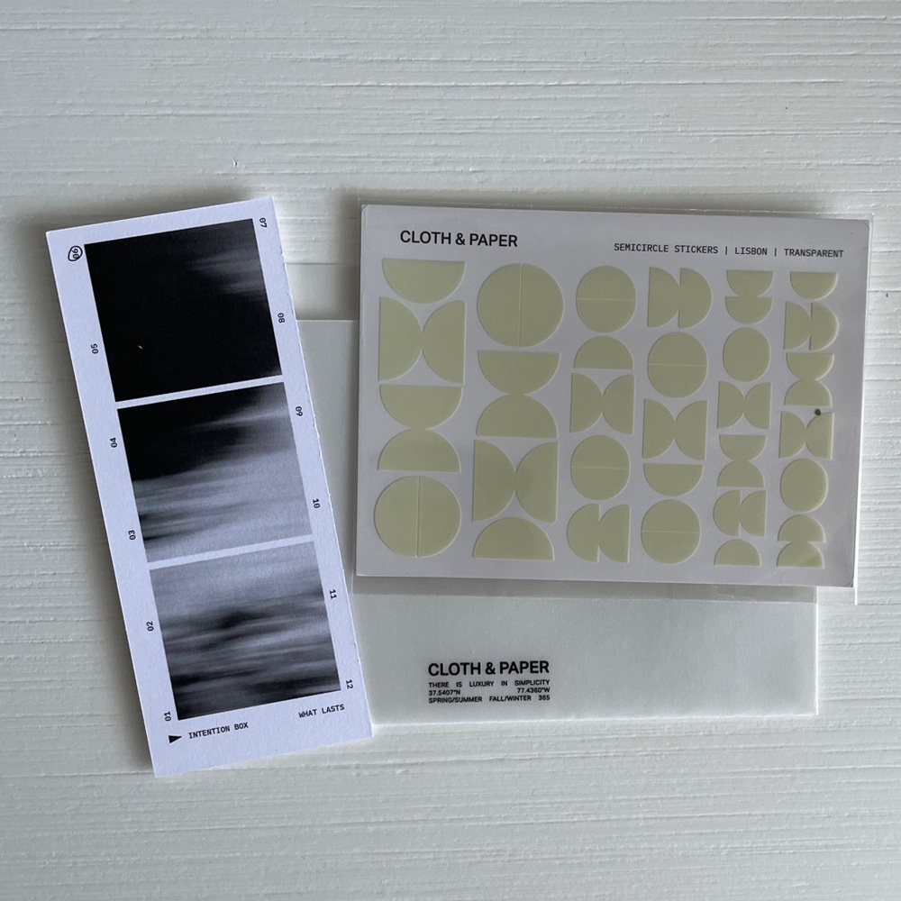Cloth & Paper Sample Stickers & Planner Card